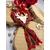 ornement noel macrame rouge vert