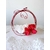 porte alliances mariage rouge et blanc fleurs amour