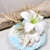 porte alliances turquoise blanc mariage coquillage