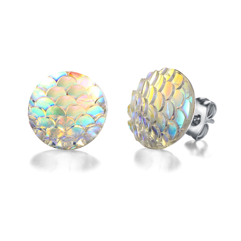 SI-VOUS-Plusieurs-Gradient-Couleur-Magique-Holographique-Boucles-D-oreilles-Sir-ne-chelle-Cristal-Motif-Boucle