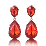 Boucles d'oreilles effet pierres de Crystal rouges