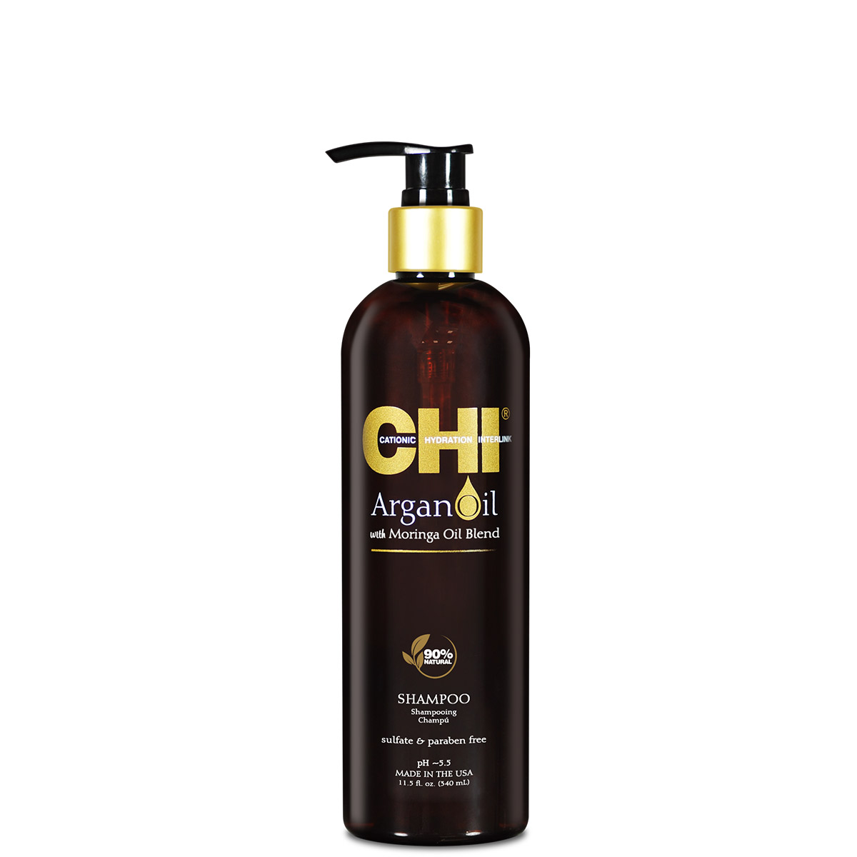 CHI Argan Oil Shampoo - 340 ml - Shampooing coup d\'éclat Huile d\'Argan et Huile de Moringa