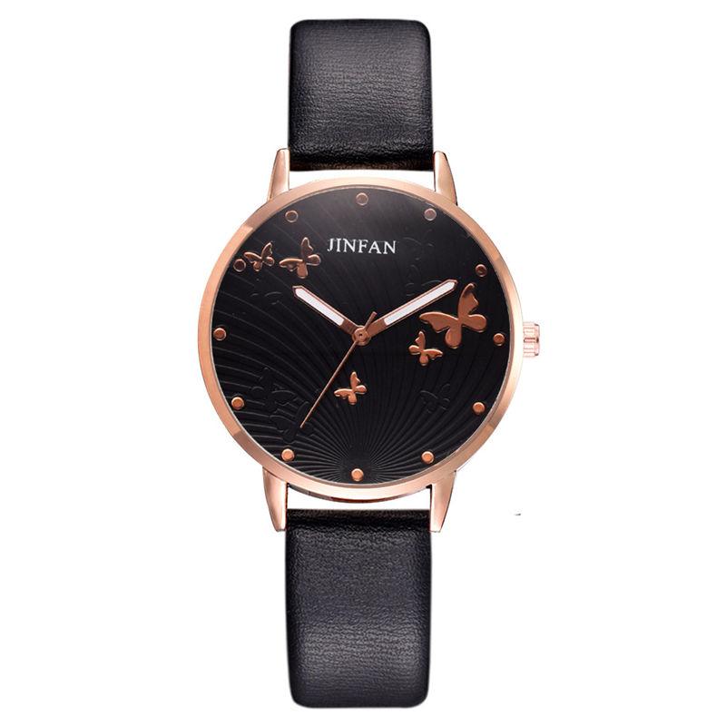 Montre-en-cuir-Quartz-pour-femmes-l-gante-Design-Simple-cadran-papillon-mode-de-luxe-robe