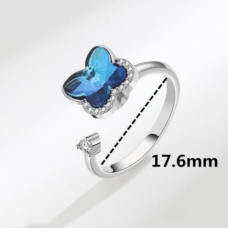 Bague ajustable papillon bleue etoileharmonie