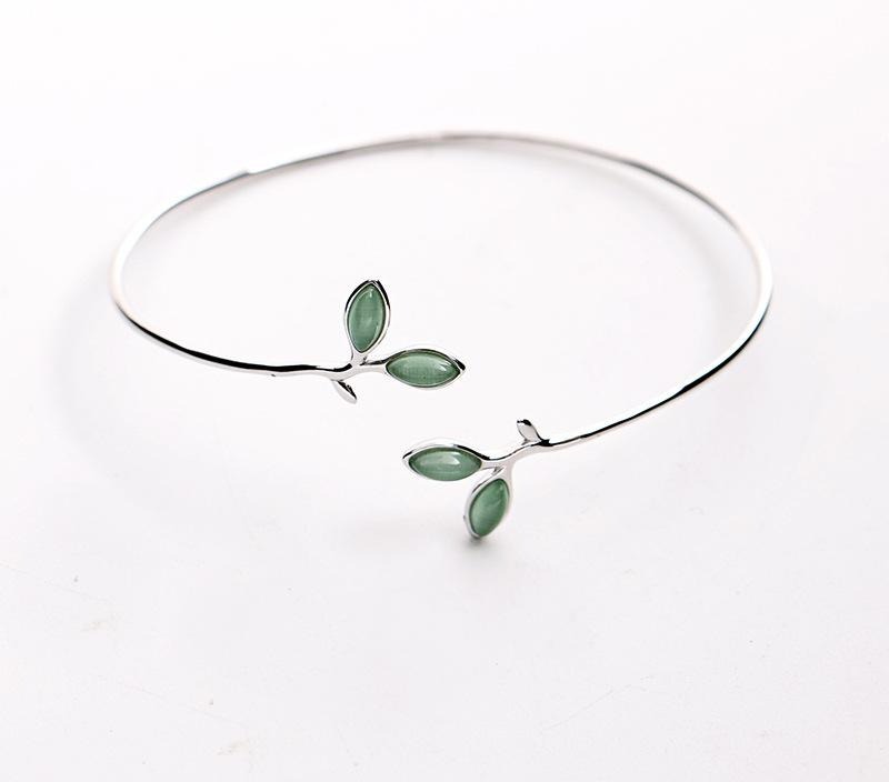 Bracelet ouvert feuille arbre de vie etoileharmonie