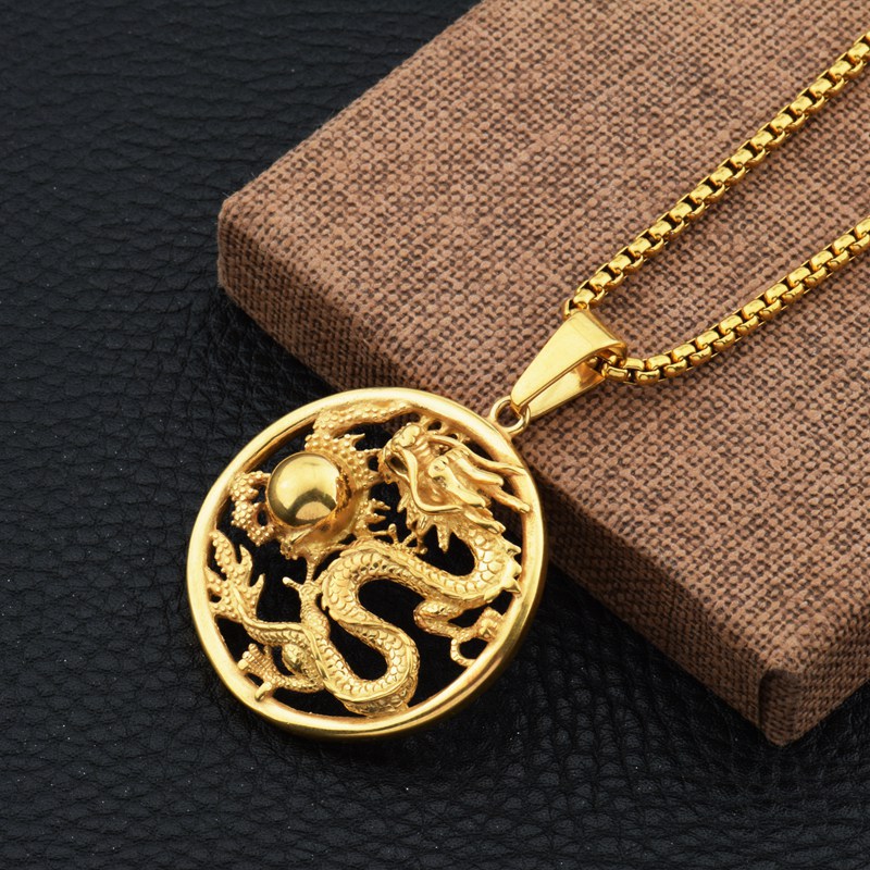 Pendentif doré Dragon etoileharmonie