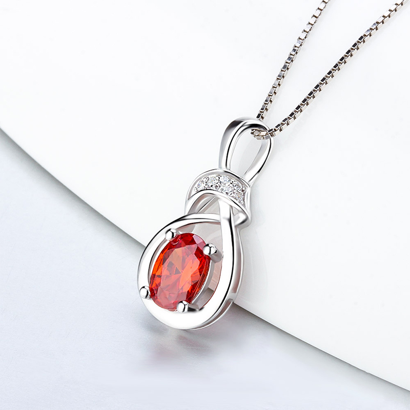 Pendentif ovale rouge en argent Sterling 925 etoileharmonie