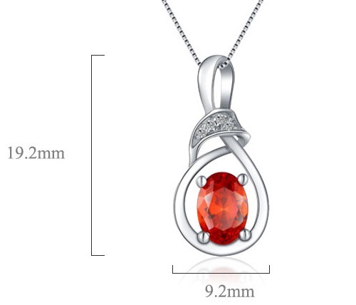 Pendentif ovale rouge en argent Sterling 925 etoileharmonie