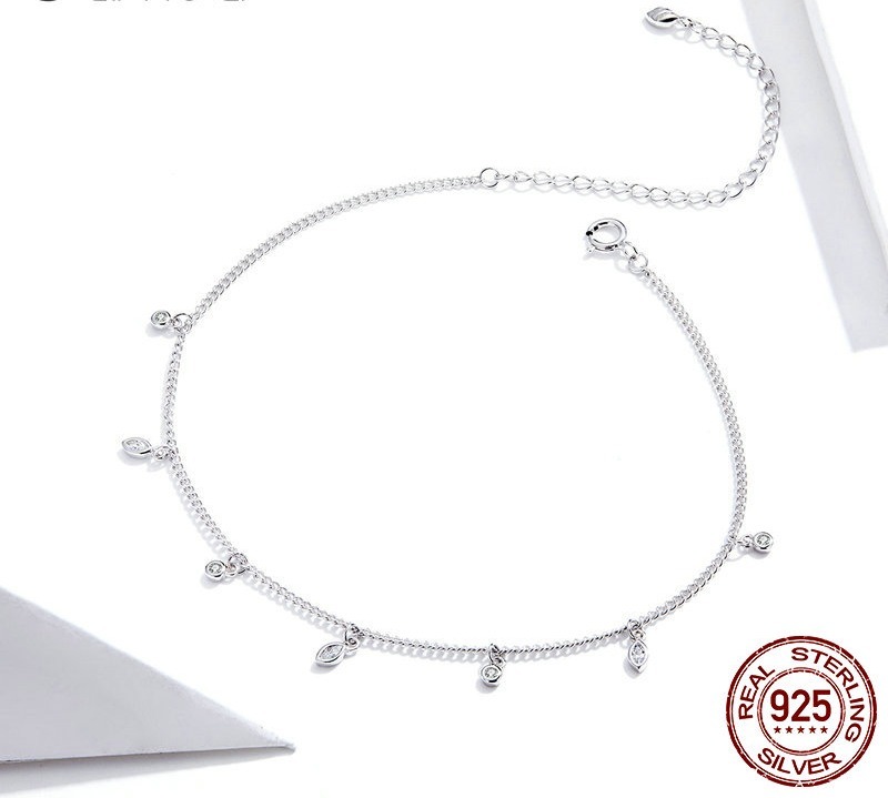 Bracelet de cheville en argent Sterling 925