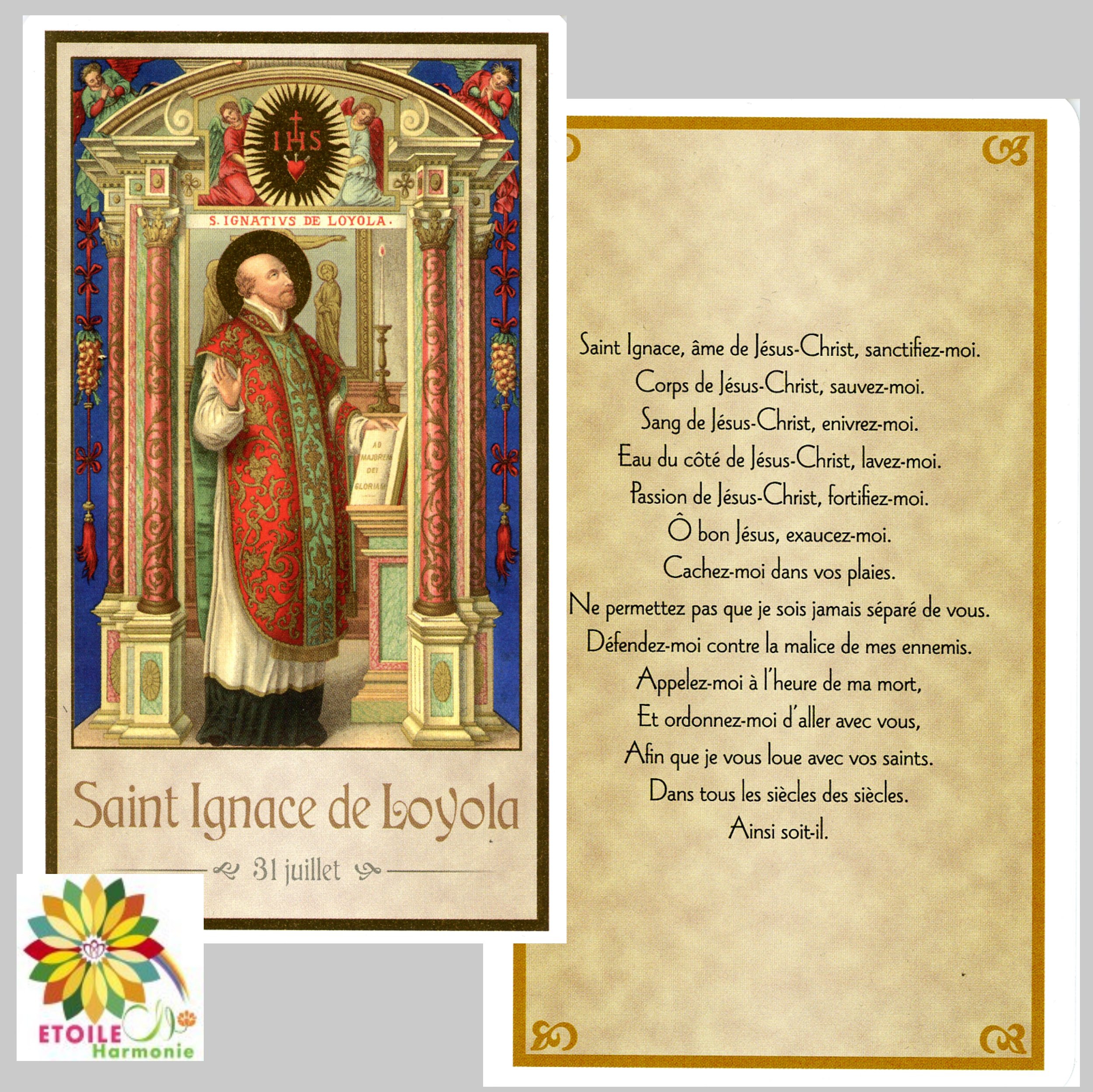 Image pieuse Saint Ignace de Loyola du 31 juillet ÉSOTÉRISME/IMAGES