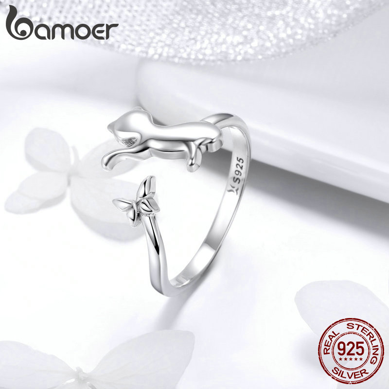 BAMOER-Authentique-925-En-Argent-Sterling-Papillon-Queue-Chat-Doigt-R-glable-Anneaux-pour-les-Femmes