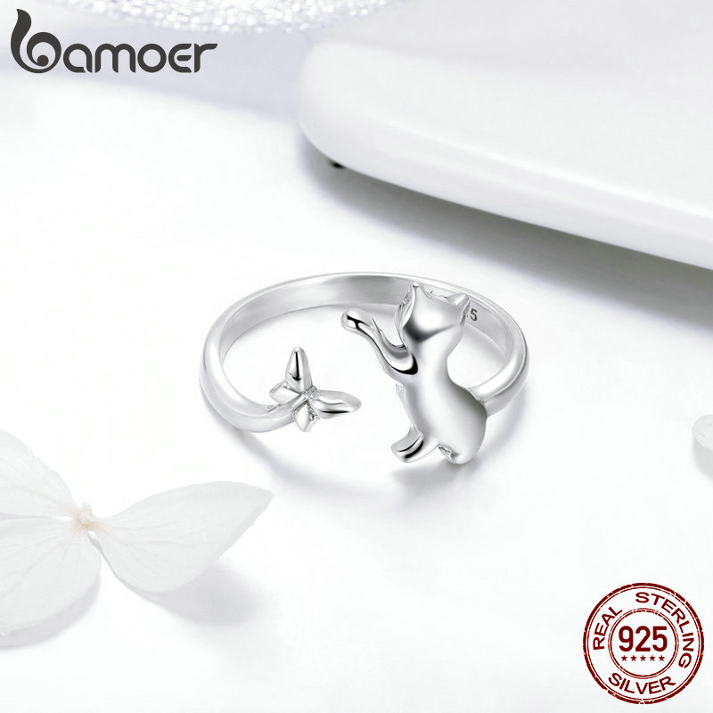 BAMOER-Authentique-925-En-Argent-Sterling-Papillon-Queue-Chat-Doigt-R-glable-Anneaux-pour-les-Femmes