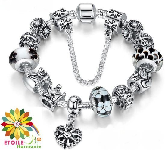 BRACELET-BRELOQUE-PERLE-HARMONIE-NOIR-ARGENT