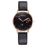 Montre-en-cuir-Quartz-pour-femmes-l-gante-Design-Simple-cadran-papillon-mode-de-luxe-robe