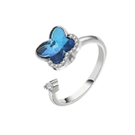 Bague ajustable papillon bleue etoileharmonie