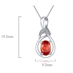 Pendentif ovale rouge en argent Sterling 925 etoileharmonie