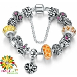 BRACELET-BRELOQUE-PERLE-HARMONIE-JAUNE-ARGENT