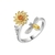 Bague ajustable tournesol petit abeille etoileharmonie