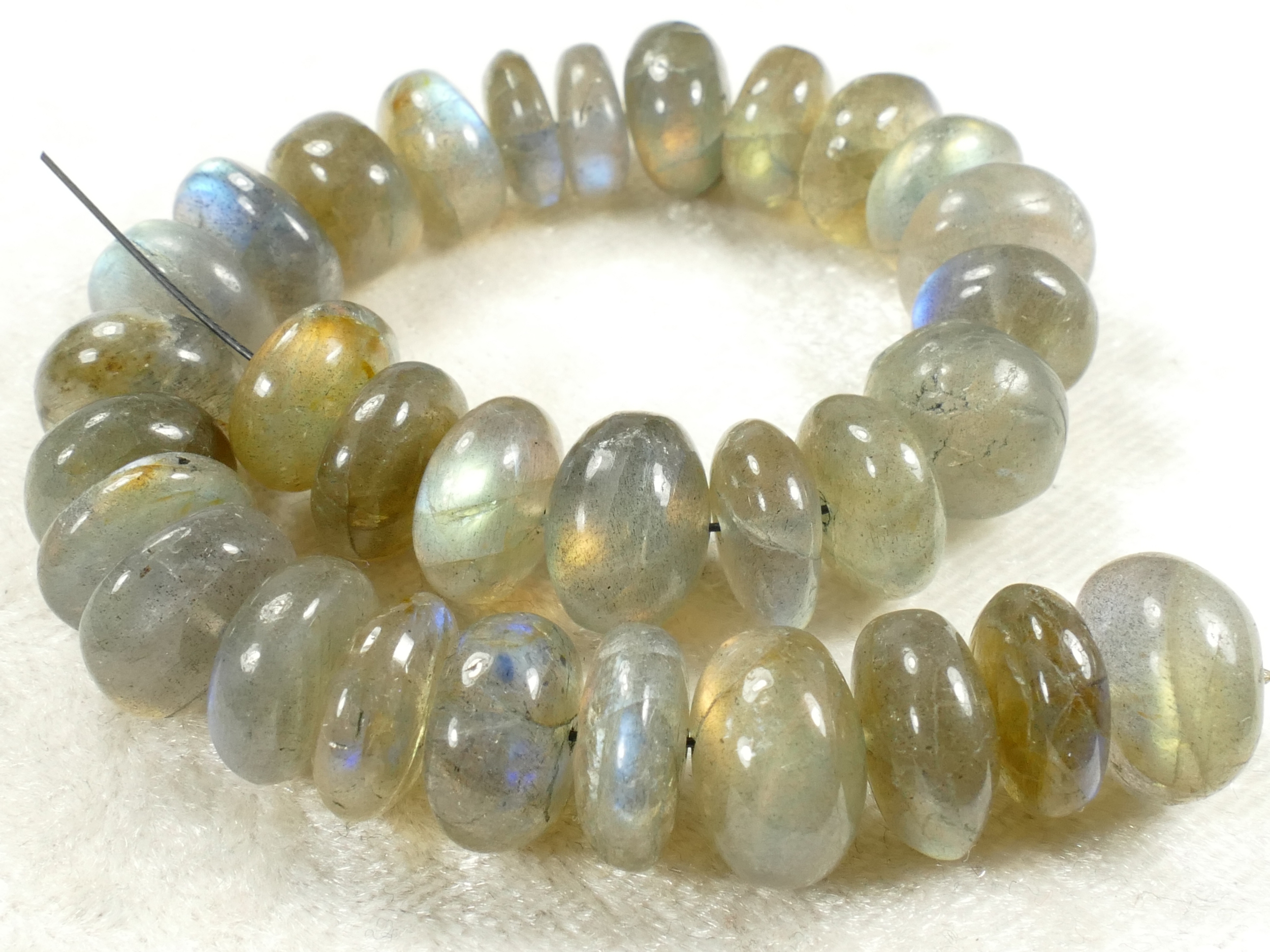 Perles de Labradorite naturelle rondelle - Gemmes Aventures