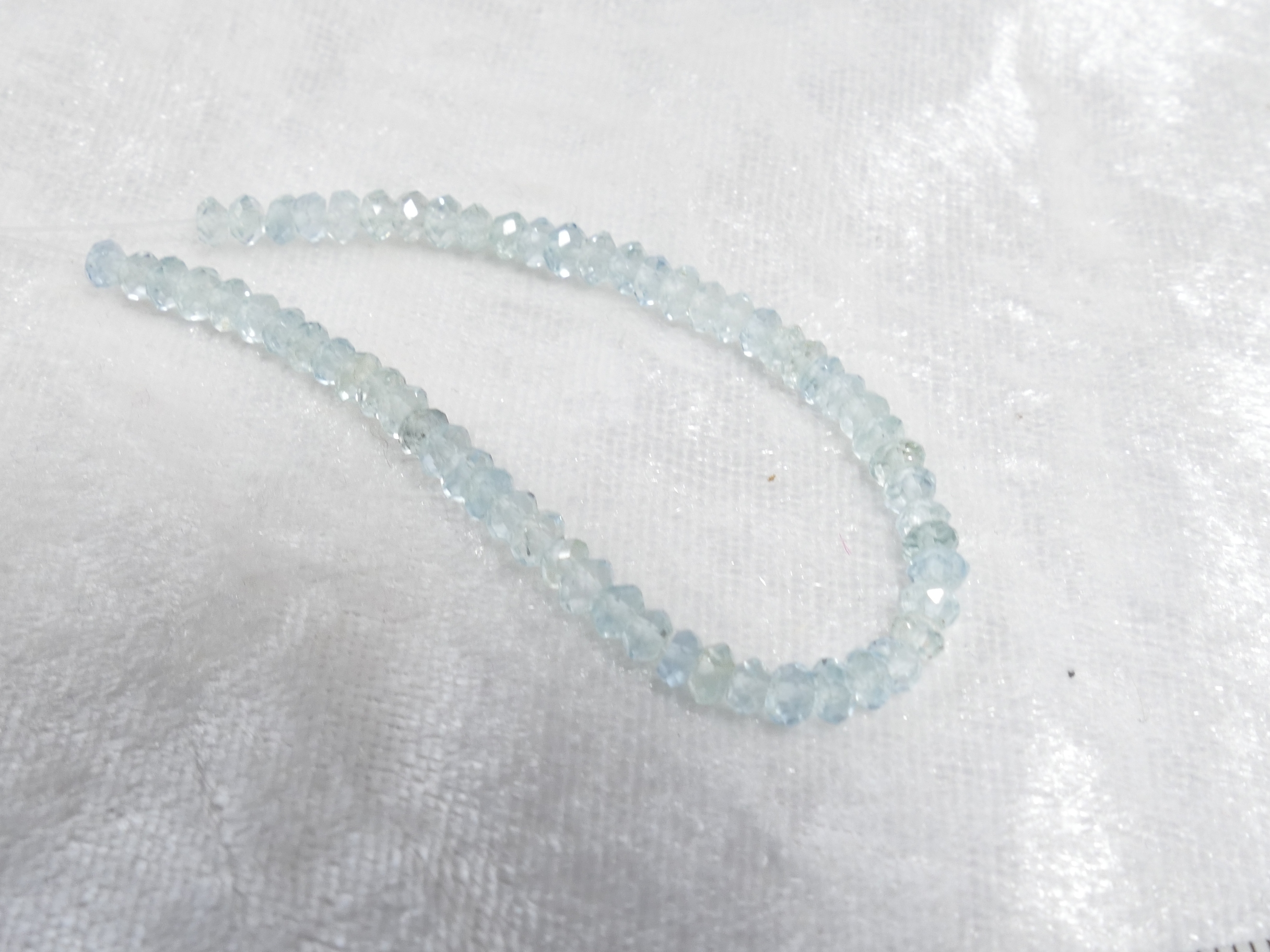 Véritables Perles Aigue-marine Pierre Naturelle – Brin De 20cm Pour Création De Bijoux