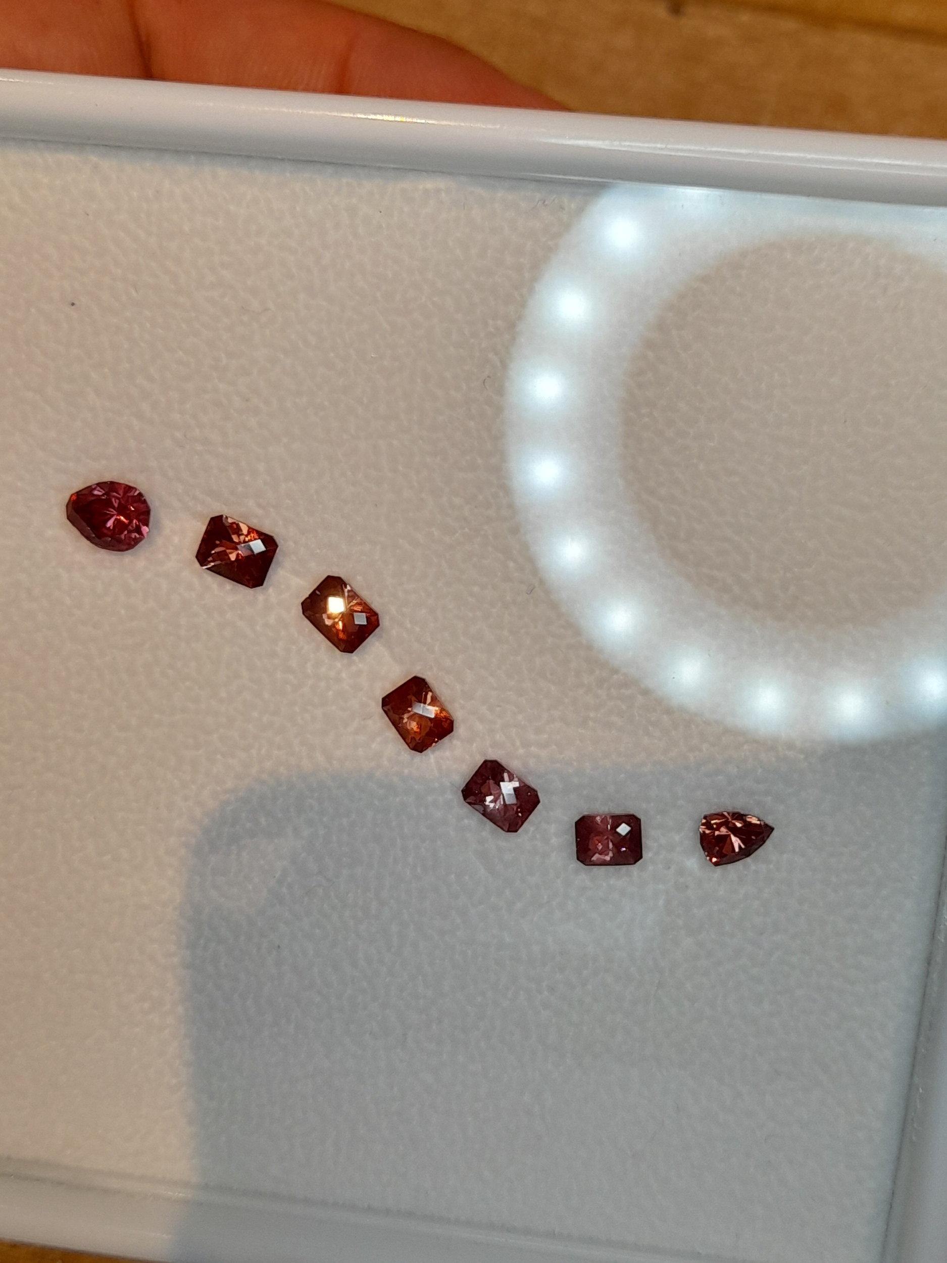 Set of 7 natural malaya garnet 4.95ct in a complete snake shape Grenat malaya en forme complète de serpent