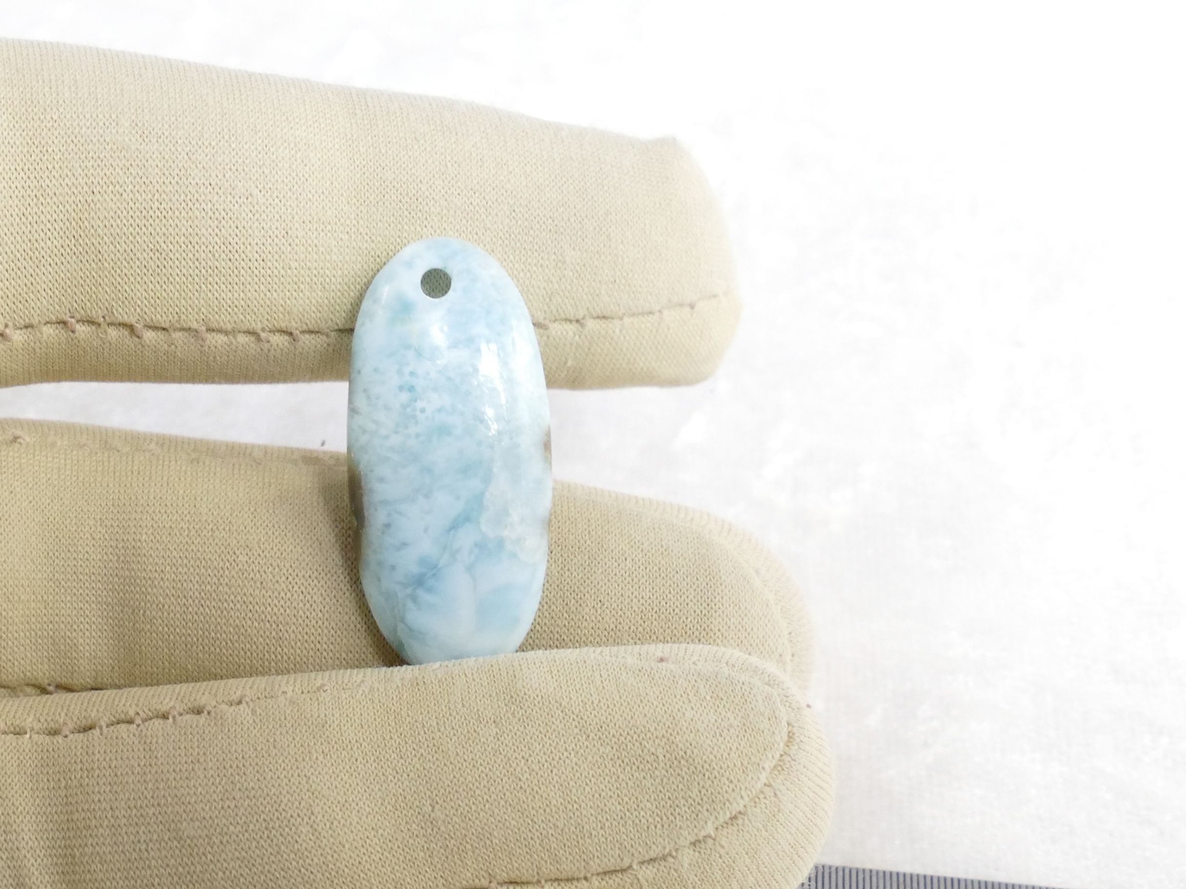 perle larimar naturel ovale pendentif