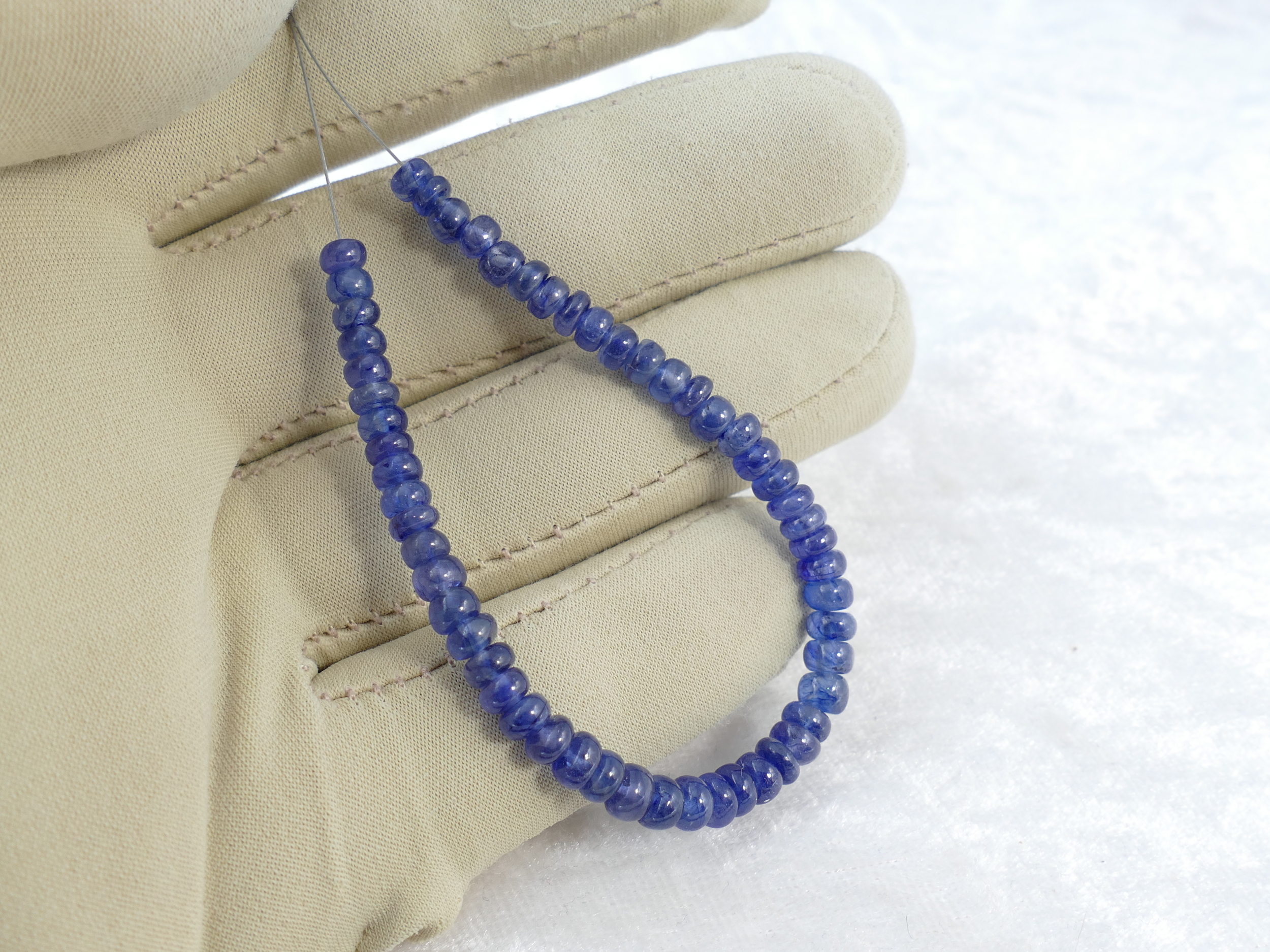 Fil De Perles En Saphir Bleu Naturel, Forme Rondelle, 7x7 à 11x11 Mm (environ 39 Cm)
