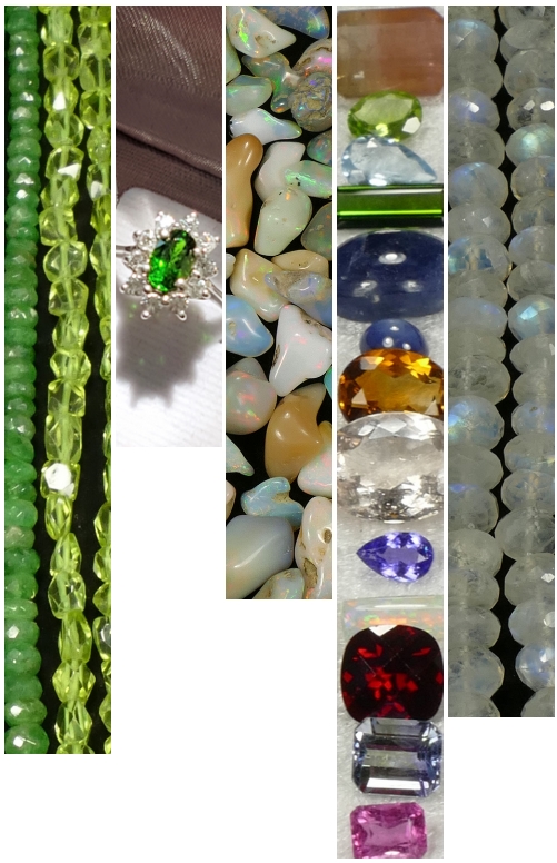 perles, pierres taillée, cabochons, pierres roulées