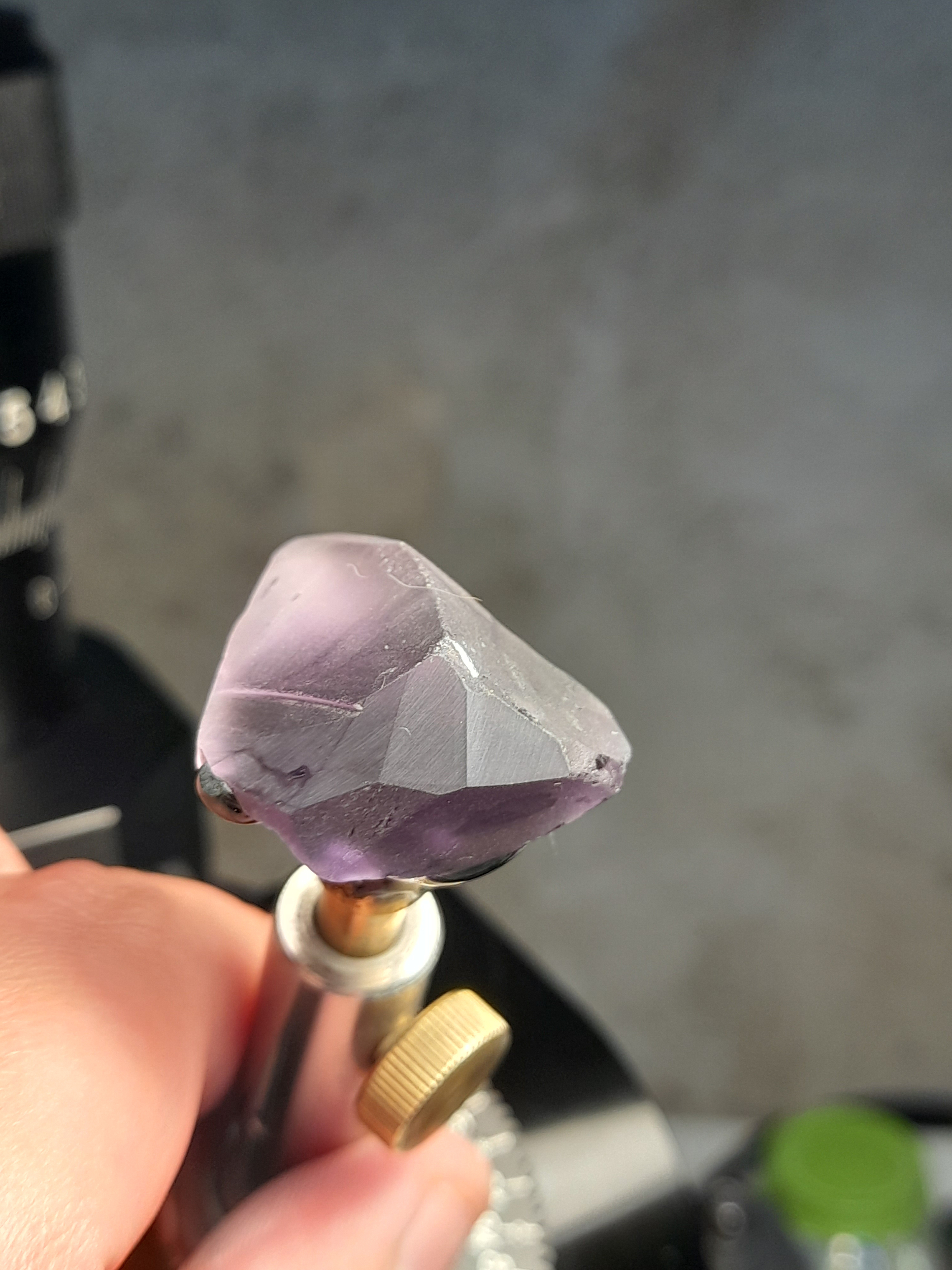 raw amethyst ready for cutting
