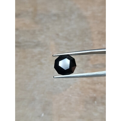 Spinelle noir naturel de Thaïlande 10.7mm en rond nonagon, Natural black Spinel Thailand