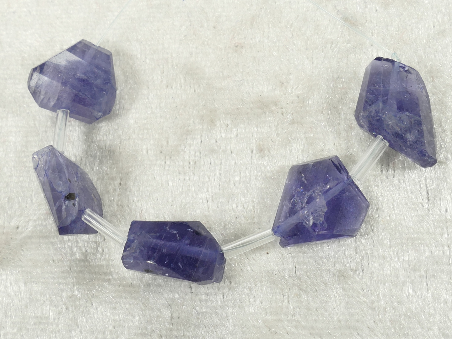 Collana In Iolite Blu Naturale Con Perline A Rondelle 4,5 Mm - Lunga 45 Cm, Con Catena In Argento 925, Fatte A Mano In India