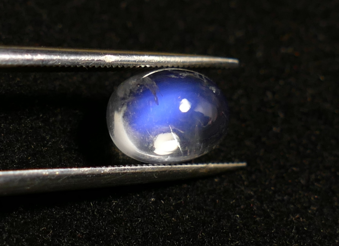8x6mm Pierre de lune bleu naturelle arc-en-ciel bleu en cabochon ovale