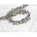 Perle de Labradorite naturelle en briolette goutte facettée