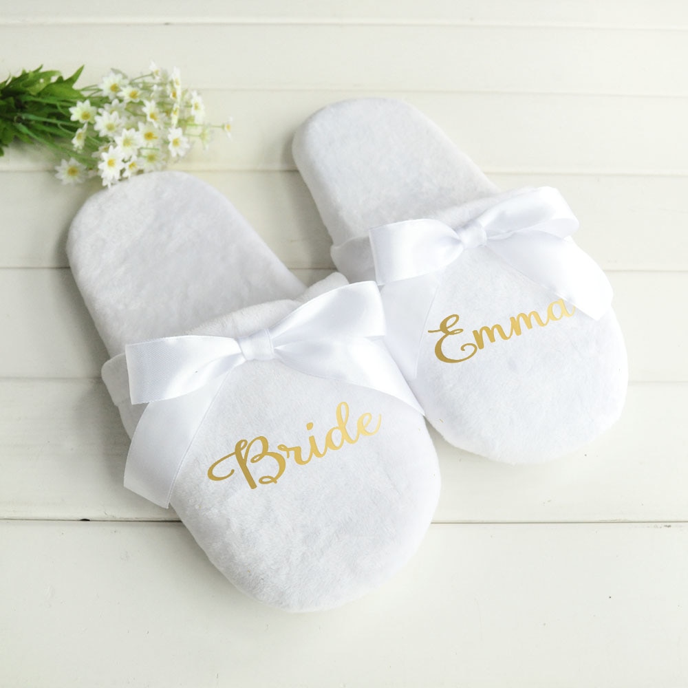 Personnalis-Pantoufles-De-Mariage-Avec-Dentelle-Mari-e-Pantoufles-Cadeaux-de-Demoiselle-D-honneur-Personnalis-Impression