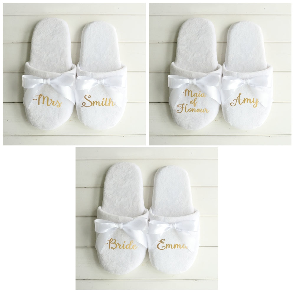 Personnalis-Pantoufles-De-Mariage-Avec-Dentelle-Mari-e-Pantoufles-Cadeaux-de-Demoiselle-D-honneur-Personnalis-Impression