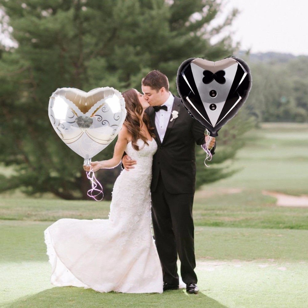 FENGRISE-D-cor-de-F-te-D-anniversaire-Adulte-Ballons-en-aluminium-Juste-Mari-Romantique-De