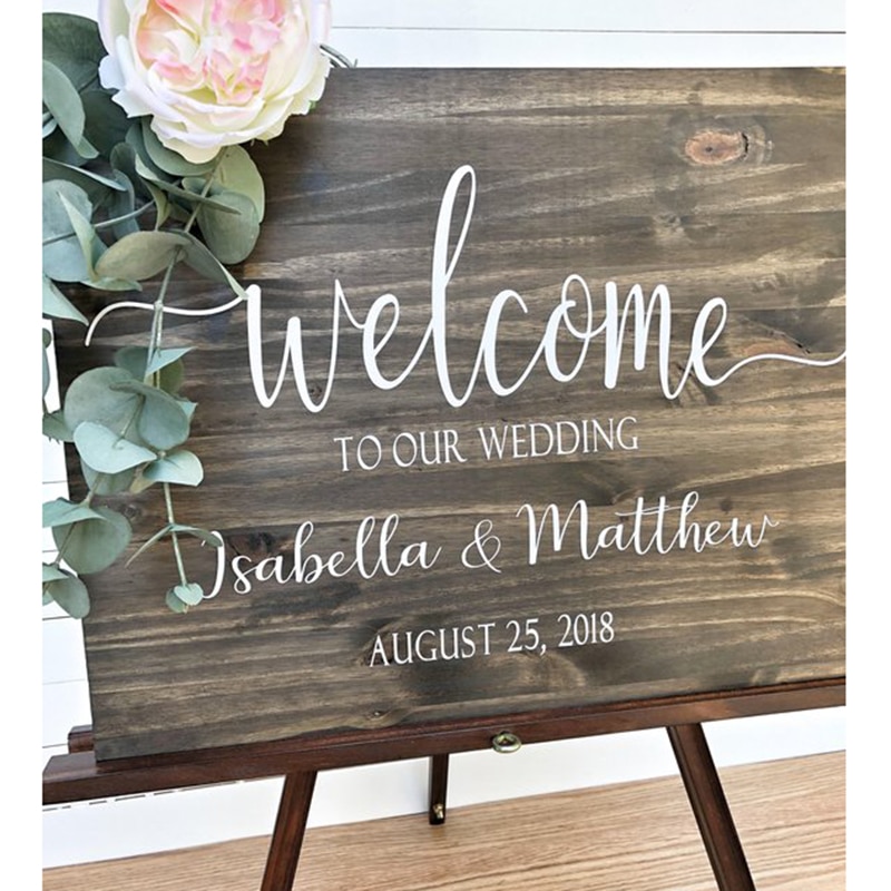 Personnalis-De-Mariage-Signe-de-Bienvenue-Bois-Rustique-Bienvenue-Signe-Avec-la-Mari-e-et-Mari