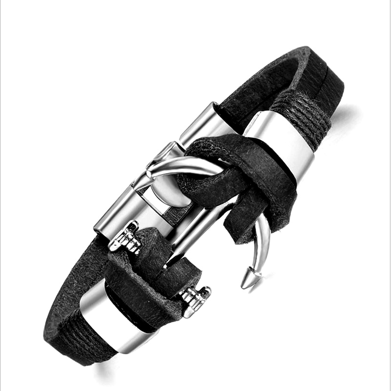 Offre-sp-ciale-2018-nouvelle-mode-bracelet-ancre-bracelet-en-cuir-de-galuchat-pour-homme-femme
