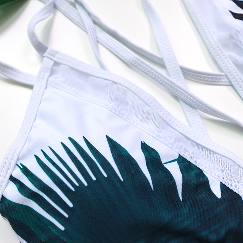 Sexy-D-collet-Profond-Tropical-Feuille-De-Palmier-Trikini-Maillot-de-bain-Monokini-Maille-Plus-La