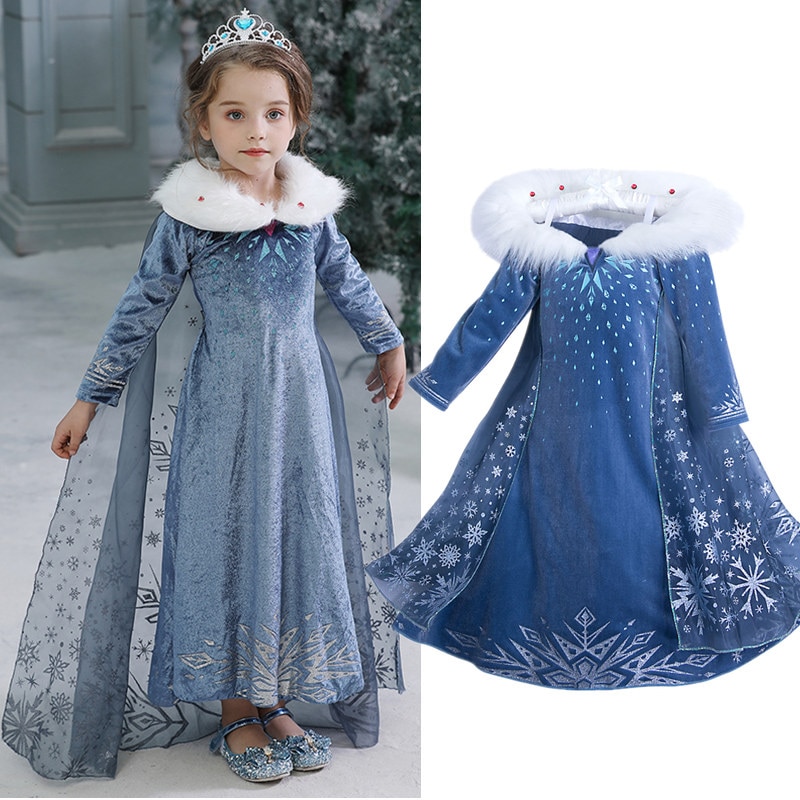 4-10-ans-fantaisie-Cosplay-robe-de-princesse-Anna-Elsa-enfants-Costume-neige-impression-Halloween-robe