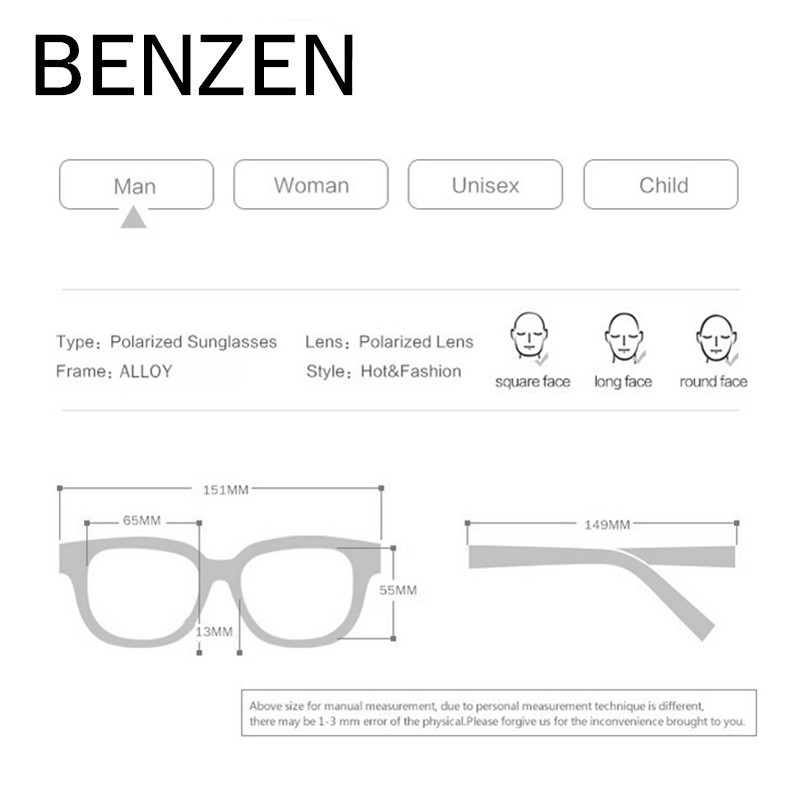BENZ-NE-Polaris-es-lunettes-de-Soleil-Hommes-Pilote-Cru-M-le-lunettes-de-soleil-Classique