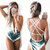 Sexy-D-collet-Profond-Tropical-Feuille-De-Palmier-Trikini-Maillot-de-bain-Monokini-Maille-Plus-La