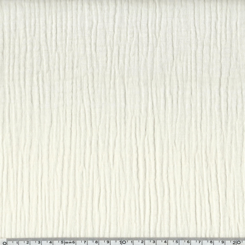COUPON de Tissu double gaze de coton coloris vanille 90 x 135 cm