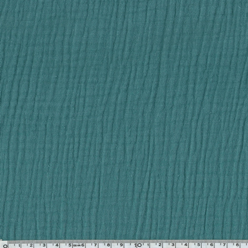 Tissu double gaze de coton coloris eucalyptus 20 x 135 cm