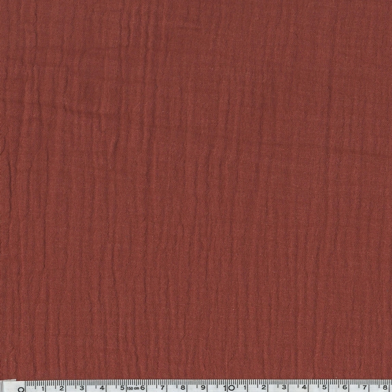 Tissu double gaze de coton coloris tomette 20 x 135 cm