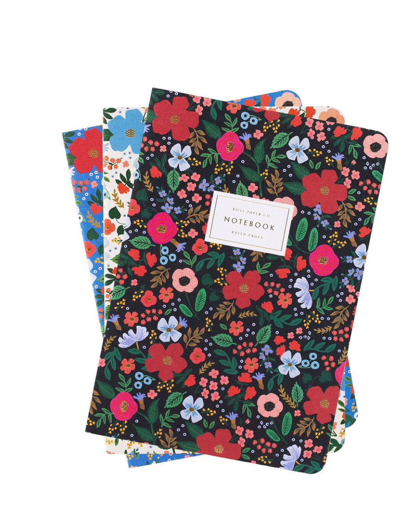 Set de 3 cahiers Wild Rose avec couverture en tissu