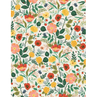 Tissu Rifle Paper Camont Botanical Floral fond clair 20 x 110 cm