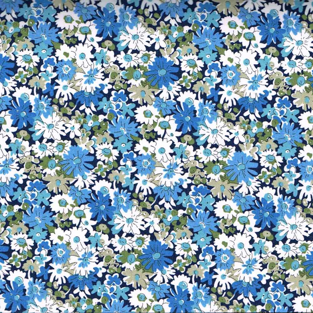 Liberty Tana Lawn™ Libby bleu coloris D 20 x 137 cm