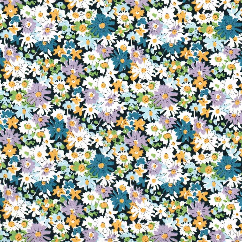 Liberty Tana Lawn™ Libby canard et parme coloris B 20 x 137 cm