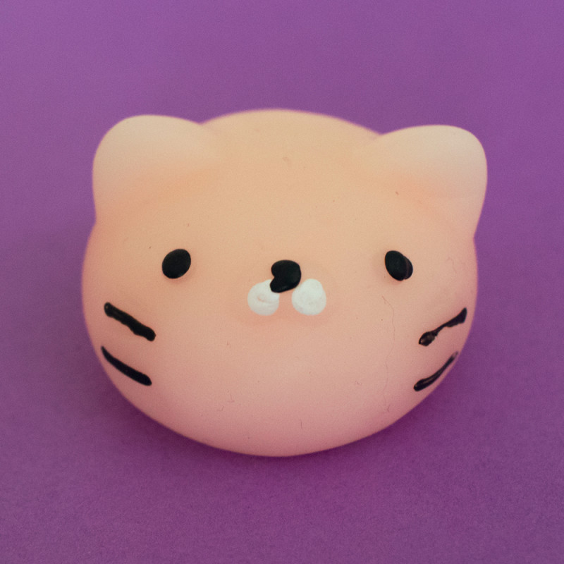 Mini squishy tête de chat rose